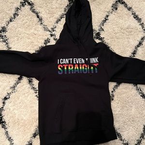 All black “I can’t even think straight” hoodie